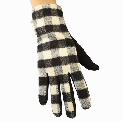 Christmas 22x16cm Windproof Heated Gloves Grid Winter Ladies Mittens Fleece Thick