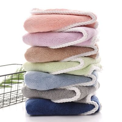 Fluffy Coral Fleece Microfiber Turban Towel 25x65cm Quick Dry