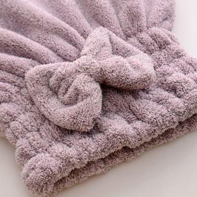 Bamboo Charcoal 28x34cm Microfiber Turban Towel Anti Bacterial Quick Dry